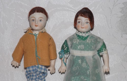 Shackman Japan Bisque Wood Legs Pair of Dolls - Picture 18 of 23