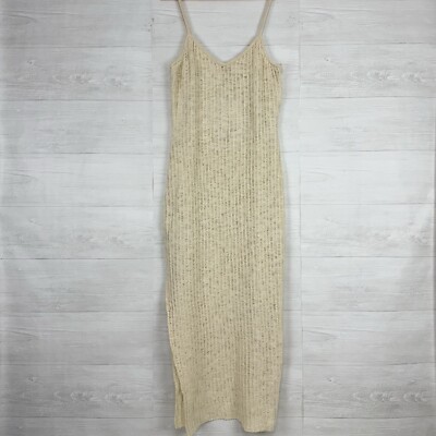 4th & Reckless Jayde Knit Maxi Summer Beach Dress Medium Beige Swim Cover Up