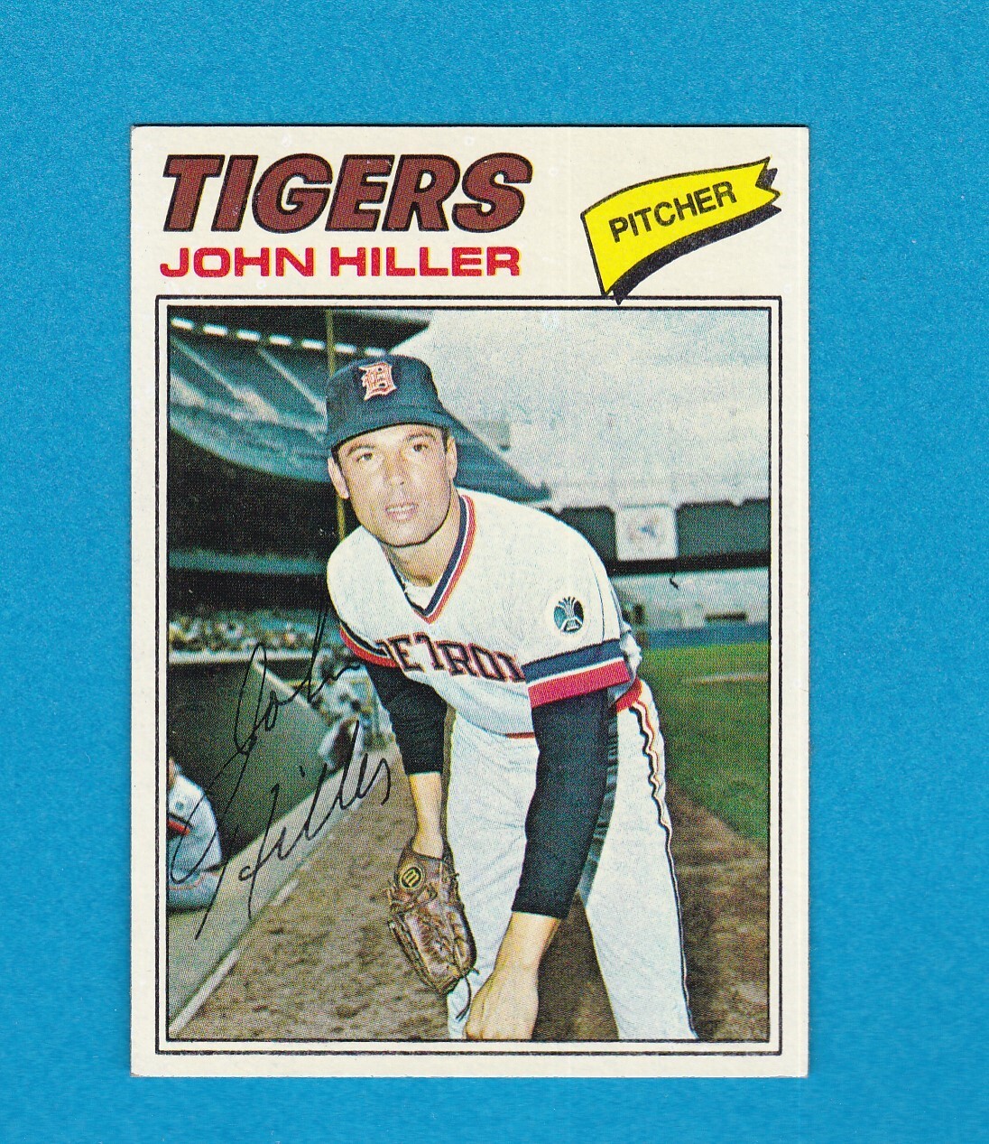 1977 TOPPS BASEBALL SET BREAK 595 JOHN HILLER TIGERS NM+