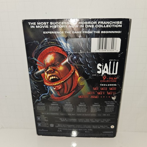 Saw Franchise 9 Film Collection DVD Unrated Jigsaw Spiral Horror W/ Slipcover - Picture 11 of 11