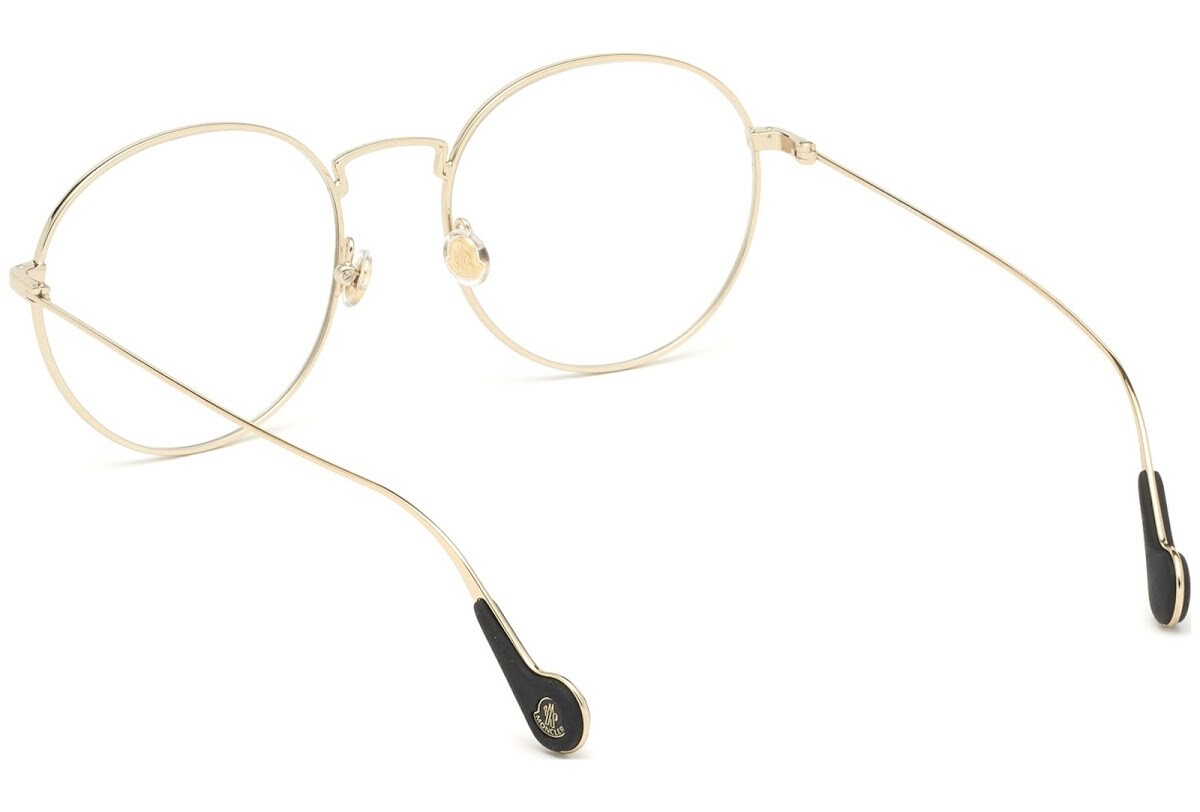 Moncler ML5059 32A Gold BLACK Round Slim Metal Eyeglasses Frame 54 