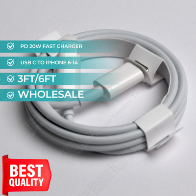 1-10X Lot PD 20W USB Type C Cable Fast Charger Data Cord For iPhone 14 13 12 11