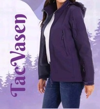 Tacvasen Winter Jacket Womens Sz S Purple Duck Bill Hoodie Water Resistant 