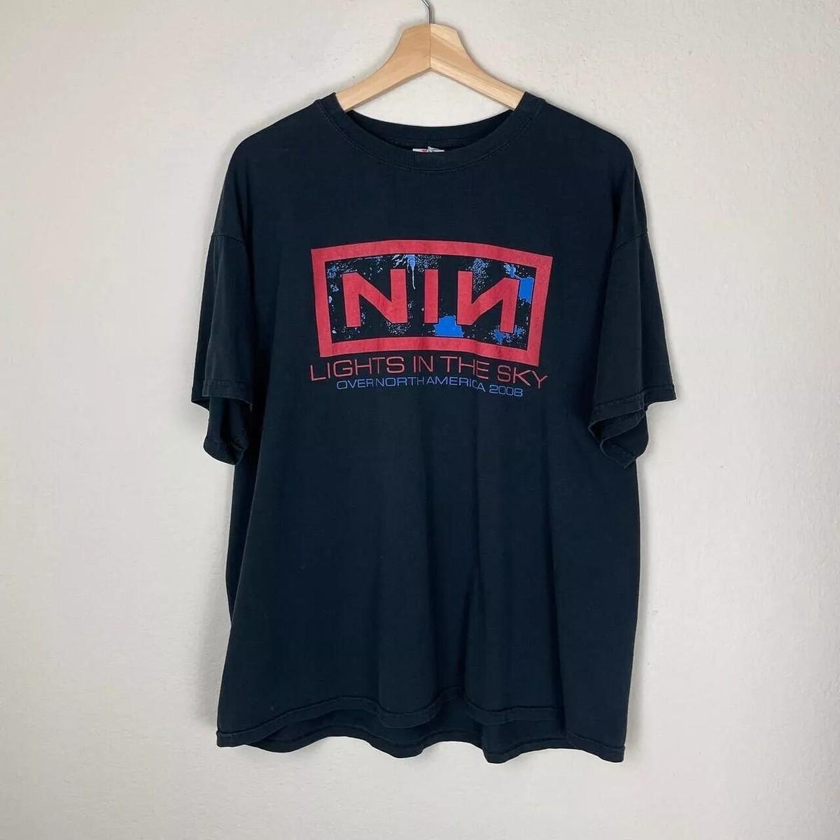 Nine Inch Nails 会場限定 ライブTシャツ Nine Inch Nails Lights In The Sky 2008 Tour Band Black Unisex