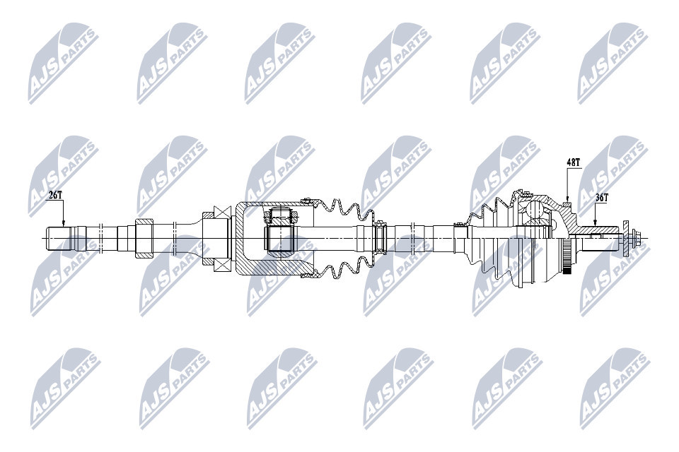 DRIVE SHAFT NPW-VV-129 FOR VOLVO D 5244 T5 2.4L D5244T/5244T2 2.4L 5cyl V70 II - Image 7