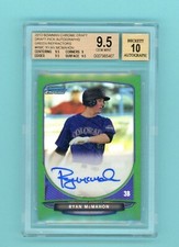 2013 BOWMAN CHROME DRAFT RYAN MCMAHON GREEN REFRACTOR AUTO 35/75 BGS 9.5/10