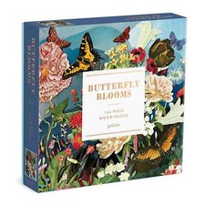 Butterfly Blossoms 144 Piece Wood Jigsaw Puzzle Galison New
