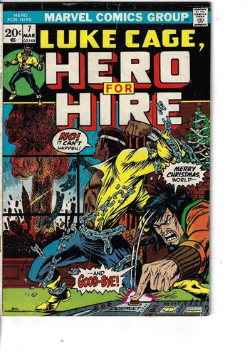 Power Man 7 Luke Cage Christmas VG+ 1973 Glossy