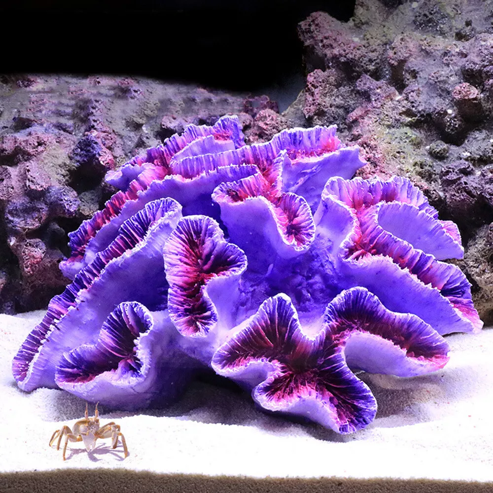 Artificial Coral Reef Purple Flower Aquarium Ornament Landscaping Fish Tank  DIY