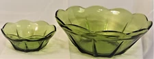 Anchor Hocking Swedish Modern Avocado Green Chip and Dip Bowl 2 Piece Set