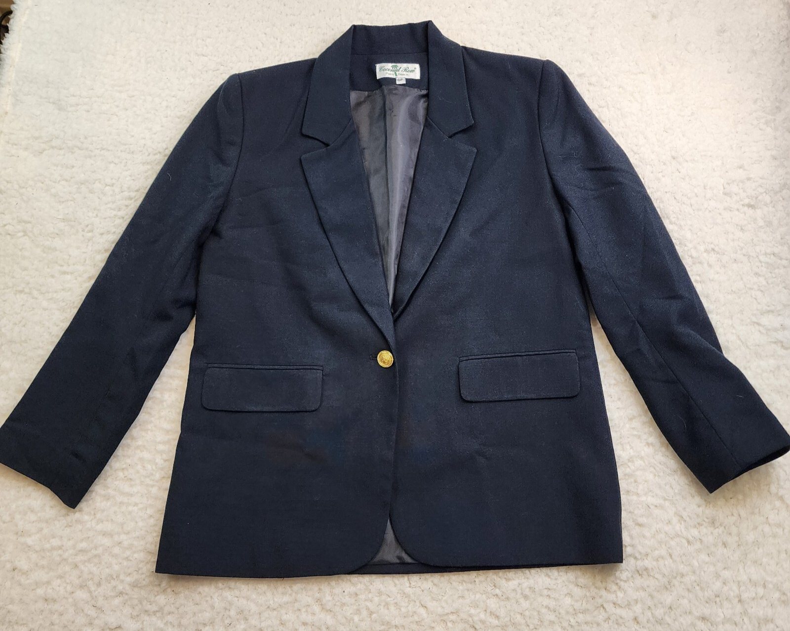 Giacca blazer fila cocco blu navy 6 petite elegante ufficio oldey mon