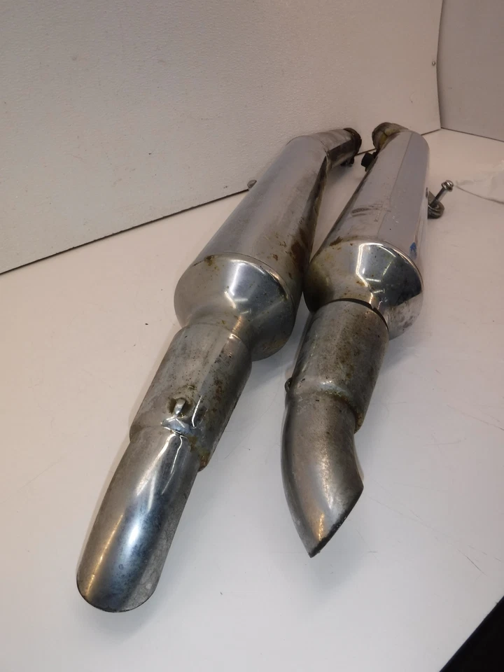 1984 yamaha venture royale CHROME LEFT OEM RIGHT MUFFLER EXHAUST SILENCER PIPE - Image 3 of 4