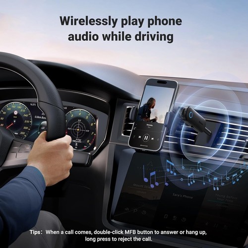 UGREEN Bluetooth Transmitter Receiver, Wireless Aux Bluetooth Adapter 3.5mm, Bl. - Afbeelding 4 van 6