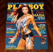 MARIA KANELLIS WWE TNA ROH SIGNED 11X14 PLAYBOY COVER!!!