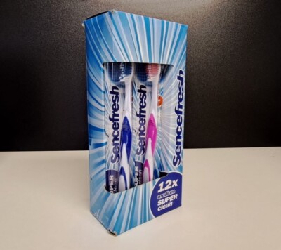 Zahnbürste  Sencefresh Superclean 12er Paket Zahnbürsten Set  Handzahnbürste