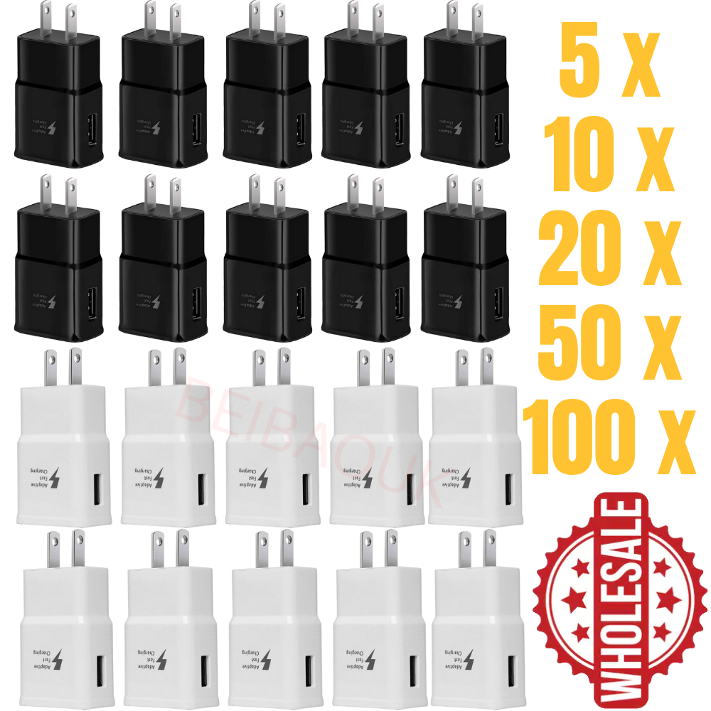 Lot Adaptive Fast Charger Wall Adapter For Samsung Note 10/9/8 S9 S8  Wholesale
