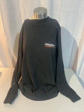 VTG 90s Men's Nautica Competition Spellout Long Sleeve T Shirt M Black USA made