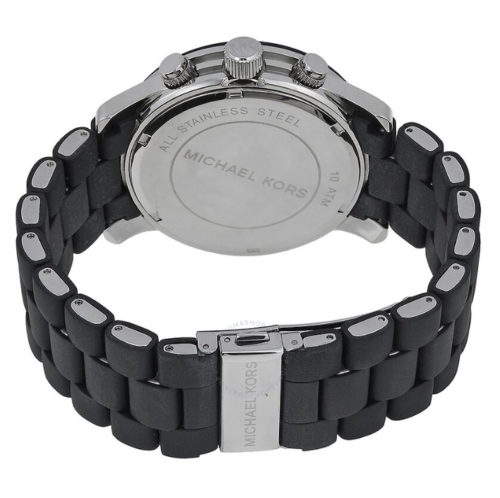 Michael Kors Men's Runaway Black Silicon Chronograph Watch MK8107