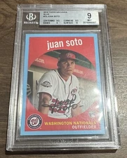 2018 Topps Archives Juan Soto RC Blue 06/25 #73 SSP BGS 9