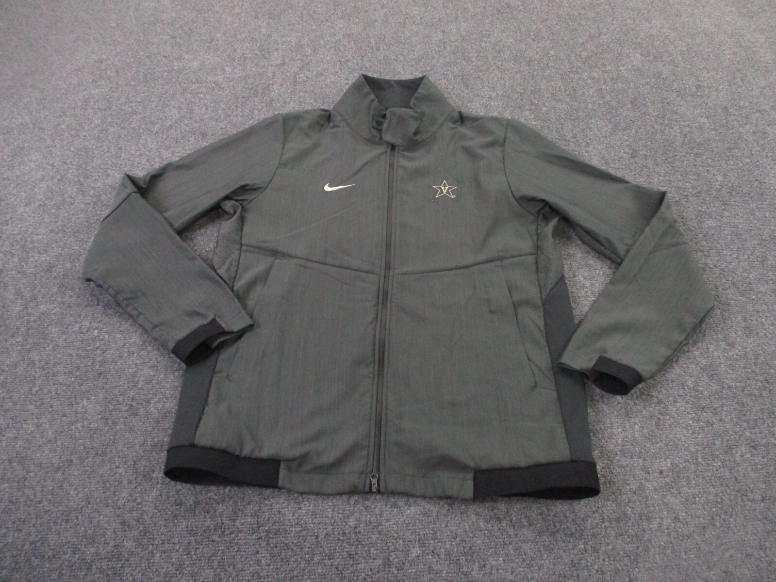 Vanderbilt Commodores Jacket Mens M Gray Nike Football Logo Sport Active Adult