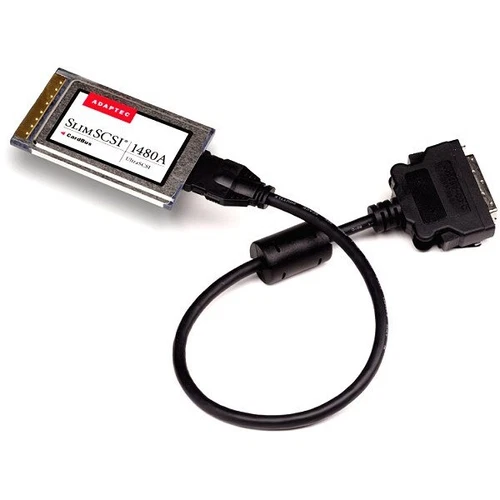 Adaptec SlimSCSI 1480A CardBus Ultra SCSI-2 Adapter PC Card + HD50 Cable
