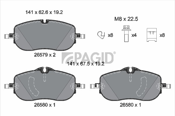 Pagid Bremsbelagsatz BremsklöTze FüR Mercedes-Benz C-Klasse W206 S206-image