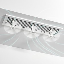 Air Vent Deflector for Ceiling  Wall Vents, Wind Powered Rotating AC White