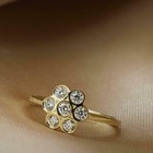 Daisy 1.20 Ct Round Diamond Cluster Flower Wedding Ring 14K Yellow Gold Finish — photo 2