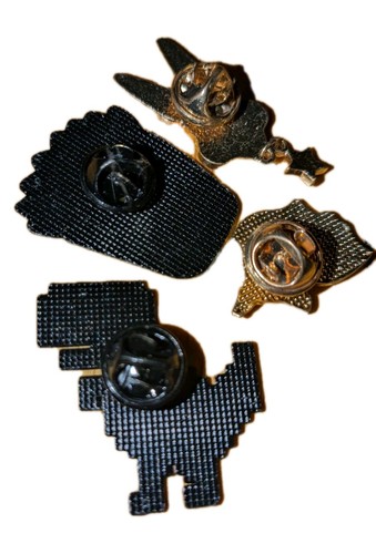 Lot Of 5 Lapel Pins W/Digital Tyrannosaurus Rex Black & White Colors Rabbit - Picture 7 of 7