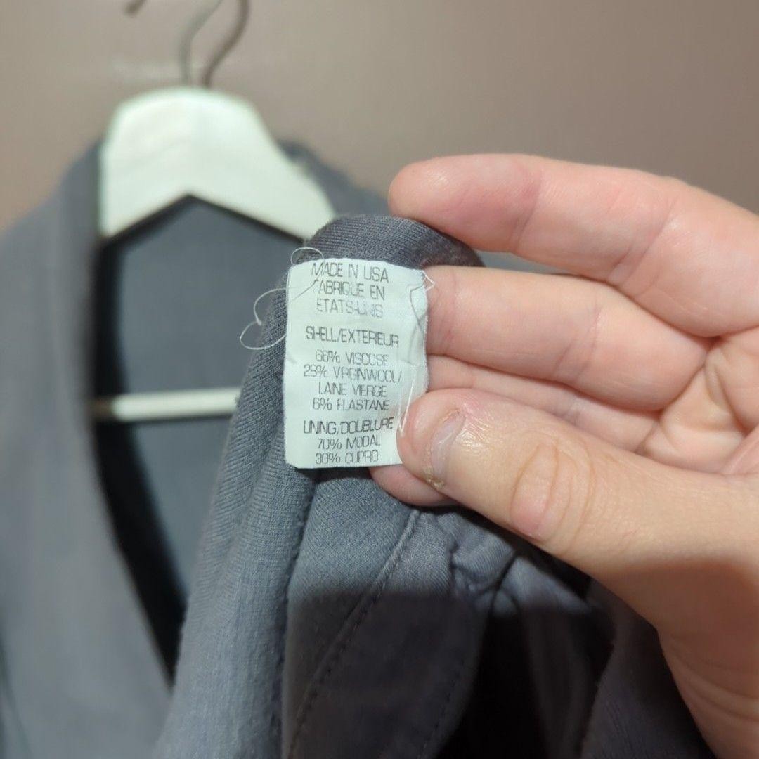 Helmut Lang Jacket Womens XS Grey Draped Open Front Jersey Lined Collared image 5