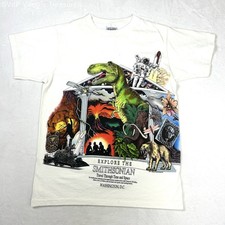Vintage 1994 Smithsonian Explore Time Space T-Shirt Single Stitch Harlequin Sz M