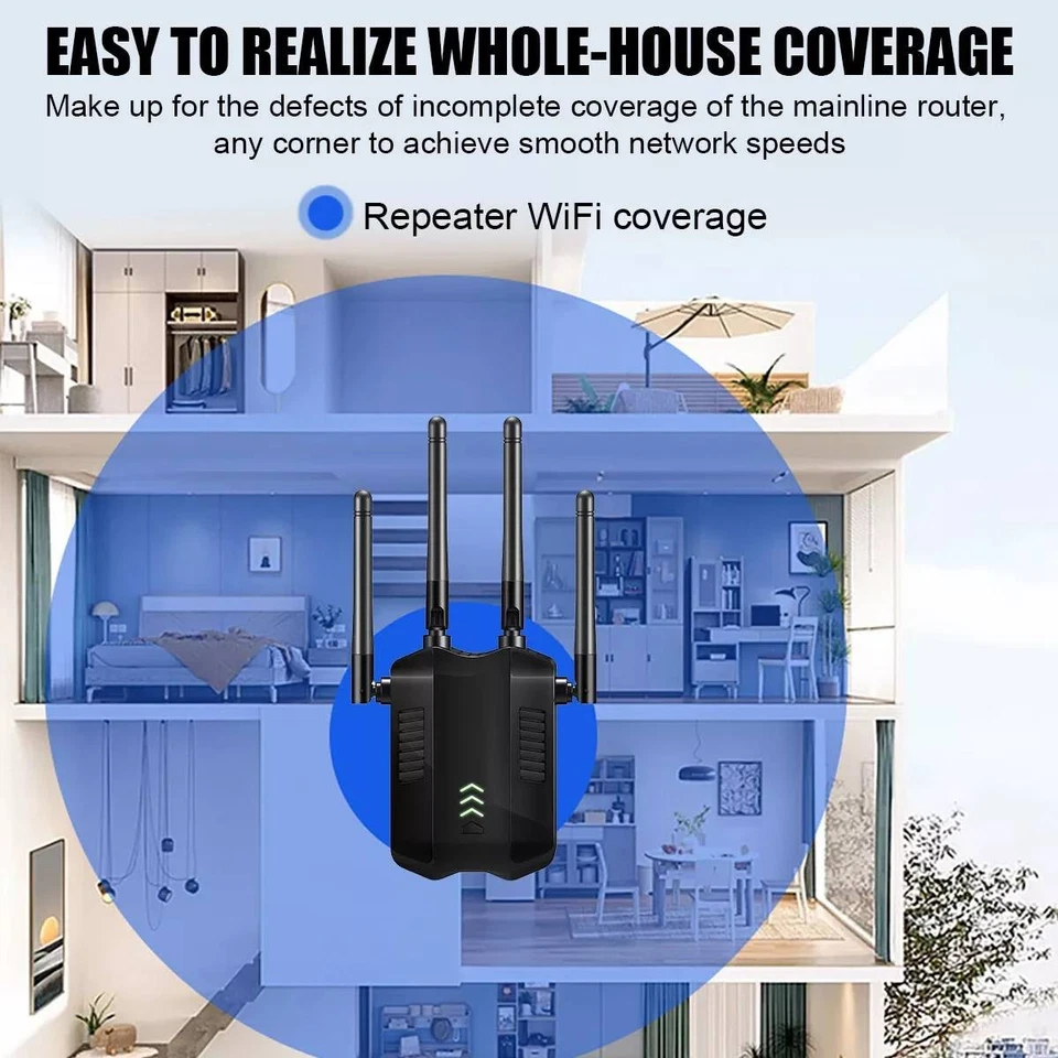 1200Mbps Wifi Long Range Extender Booster Repeater Signal Amplifier Dual Band - Image 4 of 4