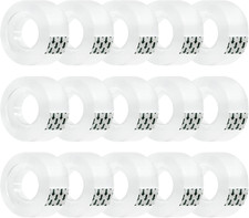 15 Rolls Transparent Clear Tape Refills for Dispenser, Sturdy Tape Not Easily Te
