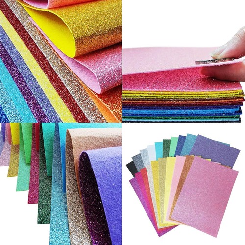Glitter Felt, Glitter Sheets, 8 x12 inches Felt Glitter for Craft, 20pcs Pack... - 第 6/9 張圖片