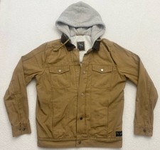 vans hooded skater jacket Cotton Full Zip Tan Thrasher Style Hipster Mens Med