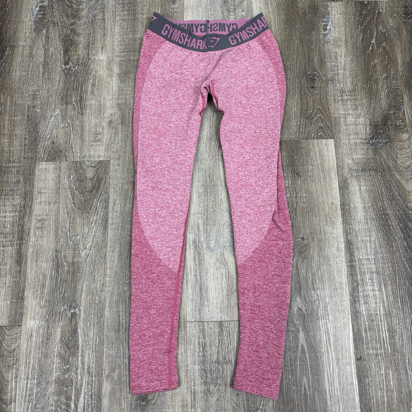 Gymshark Womens Dark Pink Low Rise Cropped Leggings Small Stretch Waistband Logo
