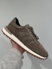 BRETT JOHNSON 814$ Peltro Brown Suede Mc Lean Low Top Sneaker