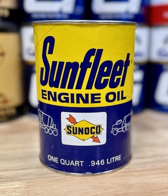 Vintage Sunoco Sunfleet Motor Oil Can Quart Empty