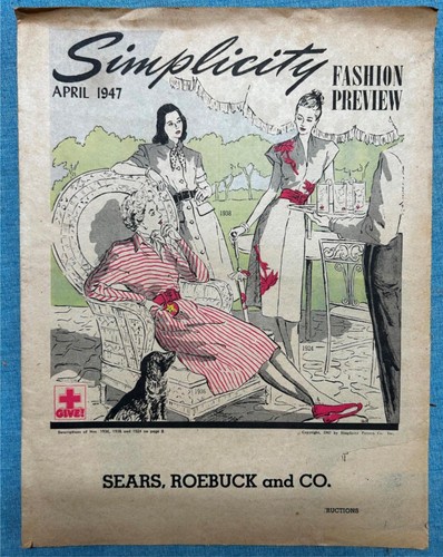 1947 SIMPLICITY FASHION PREVIEW SEARS ROEBUCK WOMEN DRESSES SPRING SUMMER DESIGN