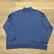 Polo Ralph Lauren Luxury Jersey Quarter-Zip Pullover Men's Size 5XB Spring Blue