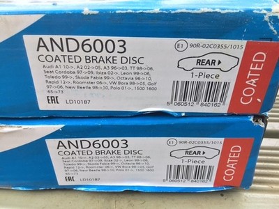 Allied Nippon REAR BRAKE DISCS PART NO, AND6003 BNIB FIT VAG GROUP SEE PICS