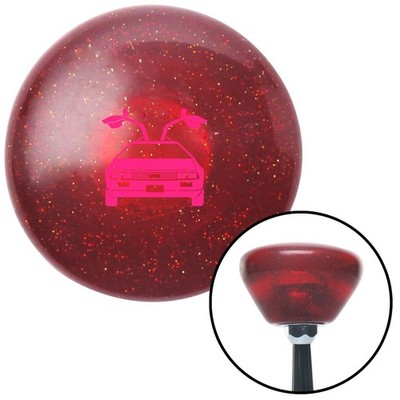 Pink DeLorean Red Retro Metal Flake Shift Knob w/ M16x1.5 Insert Shifter Auto