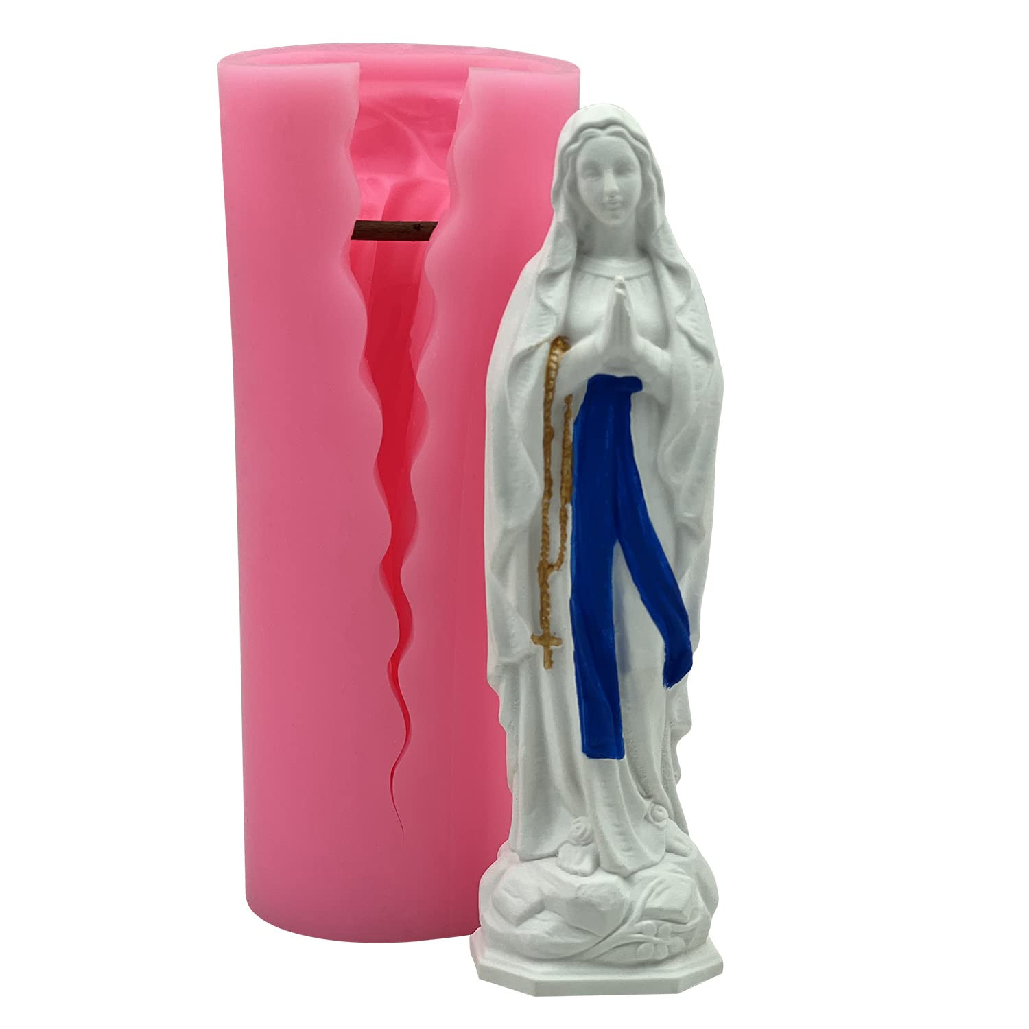 Virgin Mary Goddess Sculpture Candle Craft Silicone Mold