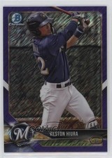 2018 Bowman Chrome Prospects Purple Shimmer Refractor 550/655 Keston Hiura 6o3