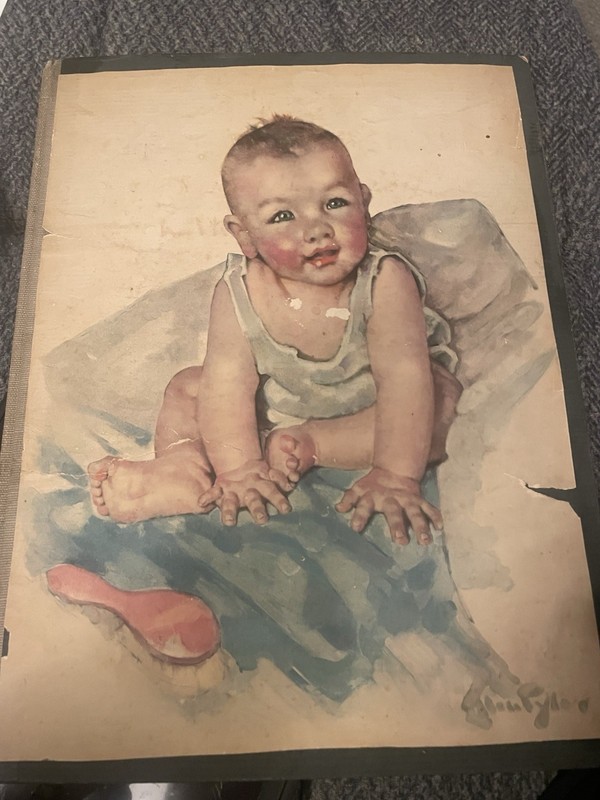 Antique Vintage Children Baby Scrapbook Album Ephemera 1930s 1940s Pictures