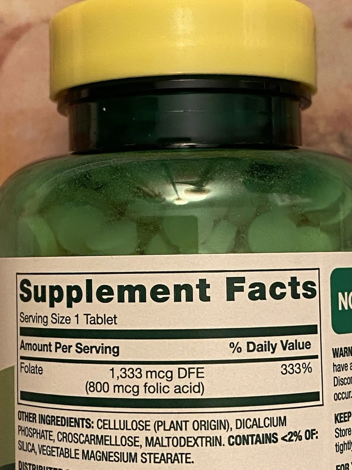 *2 PK*Spring Valley ÁCIDO FÓLICO 800 mcg Suplemento FOLATO 1333 mcg 400 ct~05/2029 Foto 4 de 4