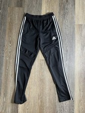Youth medium Adidas black and white track pants with pockets