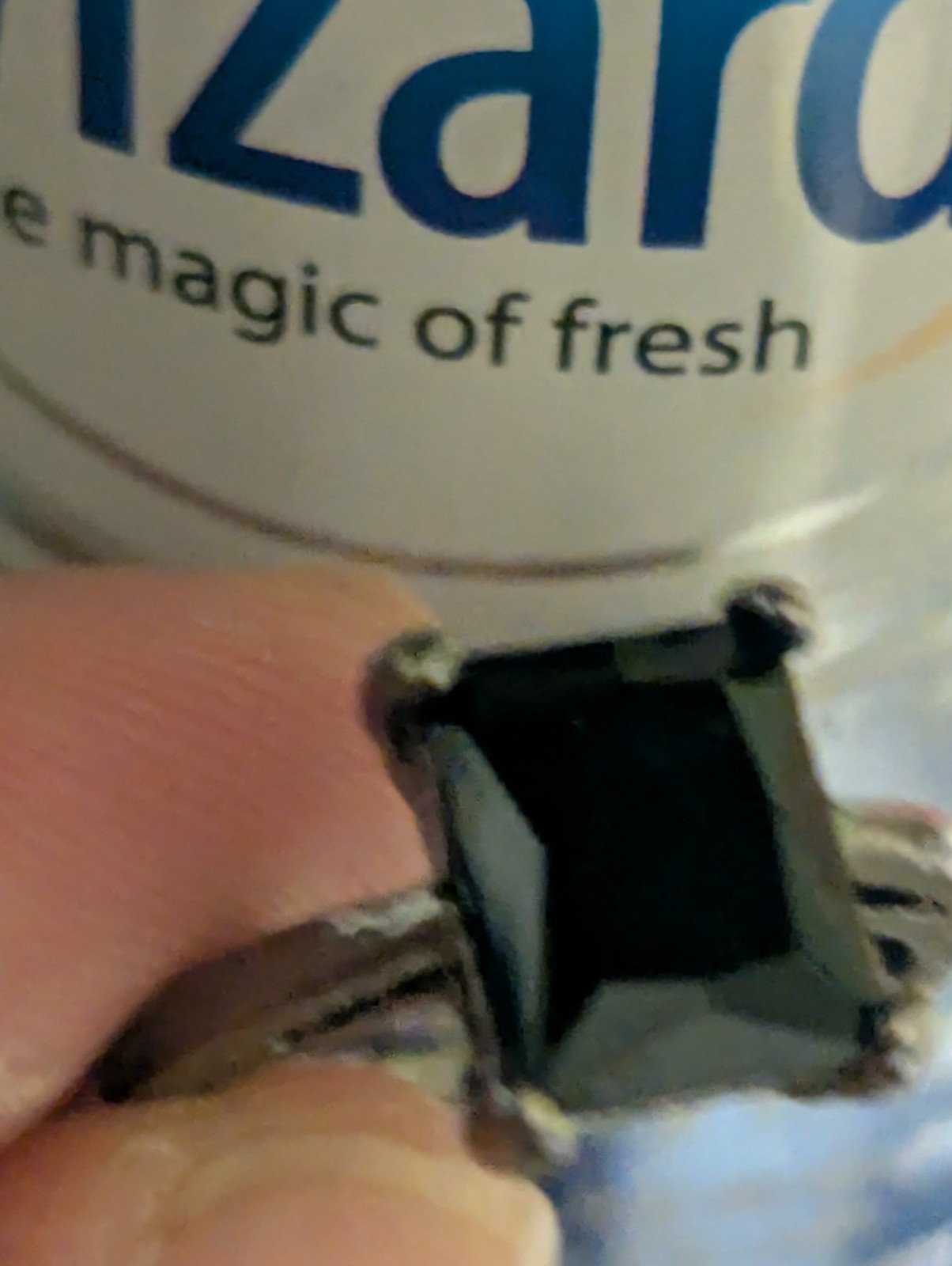 Small Black Rectangular Stud Black Ring - image 10