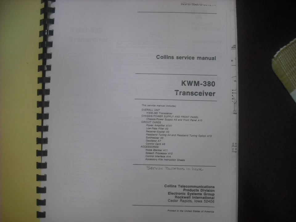 Collins KWM-380 Service Manuals from Vintage Manuals Inc Vol 1 & 2 - Image 2 of 4