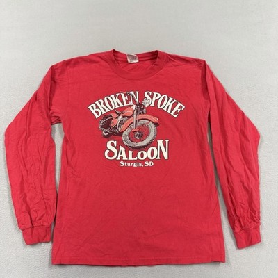 Anvil Shirt Mens Medium Red Broken Spoke Saloon Sturgis Motorcycle Rally Graphic